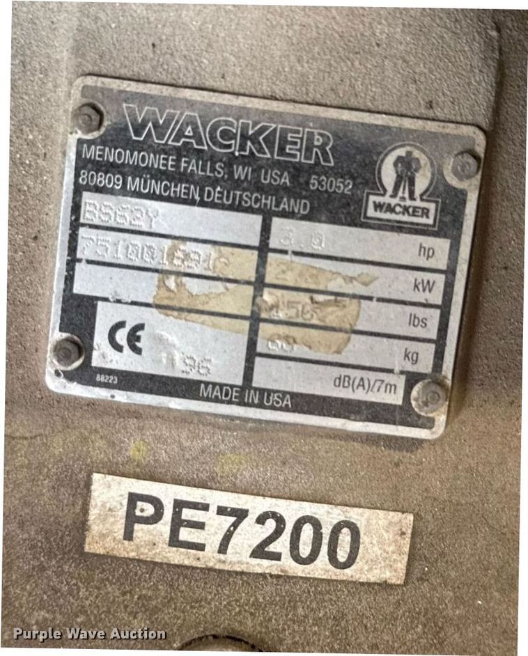 image for item DY8048 Wacker Neuson BS62Y plate compactor