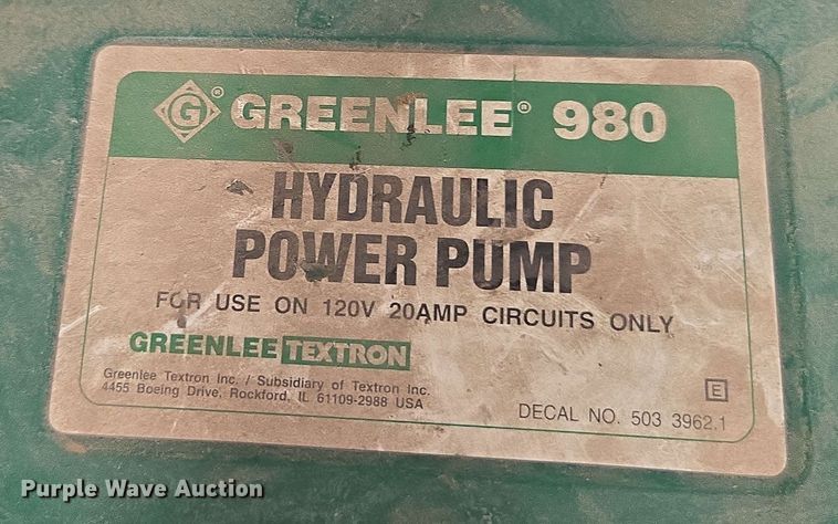 image for item DZ2979 Greenlee 881CT hydraulic one-shot bender