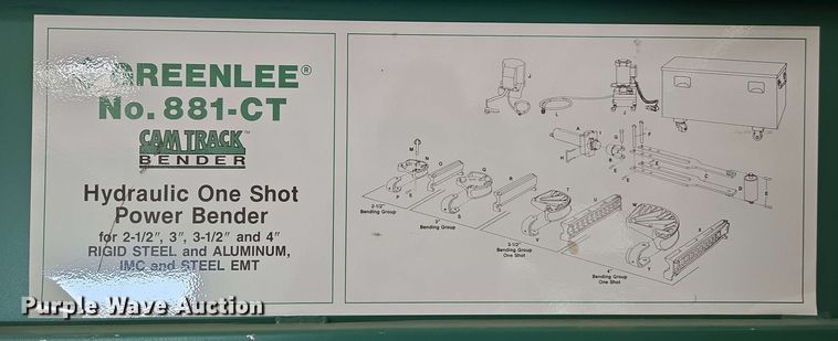 image for item DZ2979 Greenlee 881CT hydraulic one-shot bender