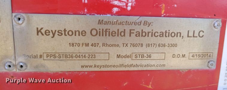 image for item EA2436 2014 Keystone Oilfield Fabrication STB-36 sand conveyor