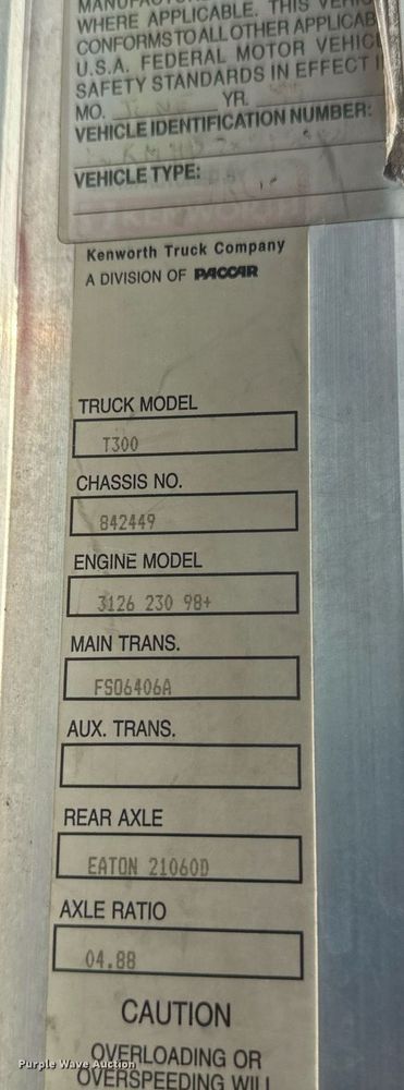 image for item EB2480 2000 Kenworth  T300 utility / service truck