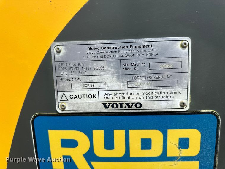 image for item EB2485 2008 Volvo  ECR88 mini excavator