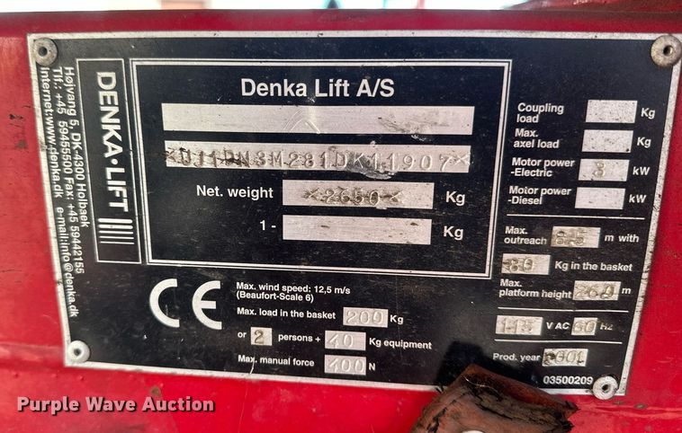 image for item EB2492 2001 Denka Lift boom lift