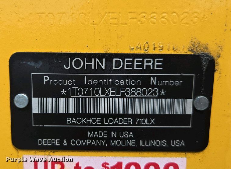 image for item EC0956 2020 John Deere 710L backhoe