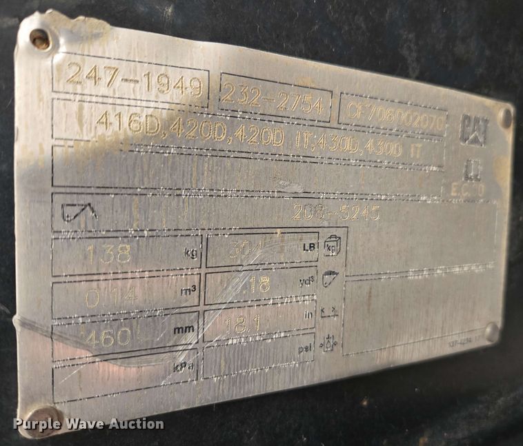 image for item EC1006 Caterpillar 1650XL backhoe auger