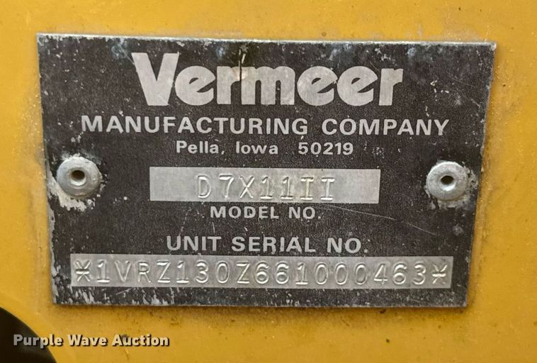 image for item EC3518 2006 Vermeer D7x11 Navigator Series II directional boring unit