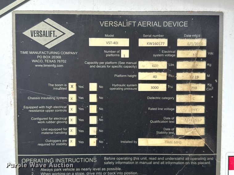 image for item ED5519 2016 Ford F550 Super Duty XL bucket truck