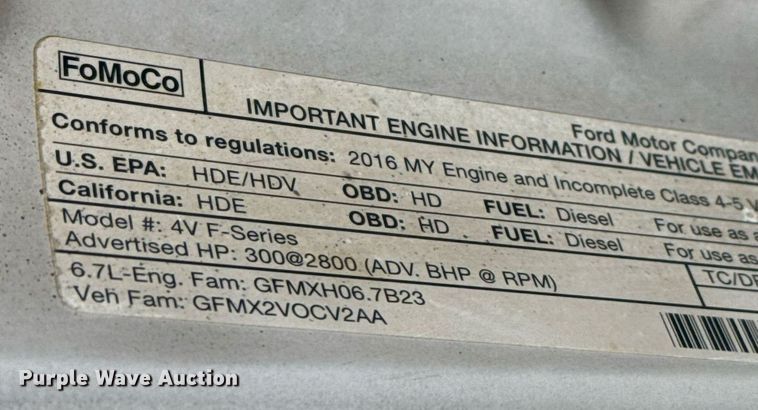 image for item ED5519 2016 Ford F550 Super Duty XL bucket truck