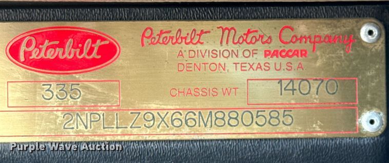 image for item ED5593 2006 Peterbilt 335 dump truck