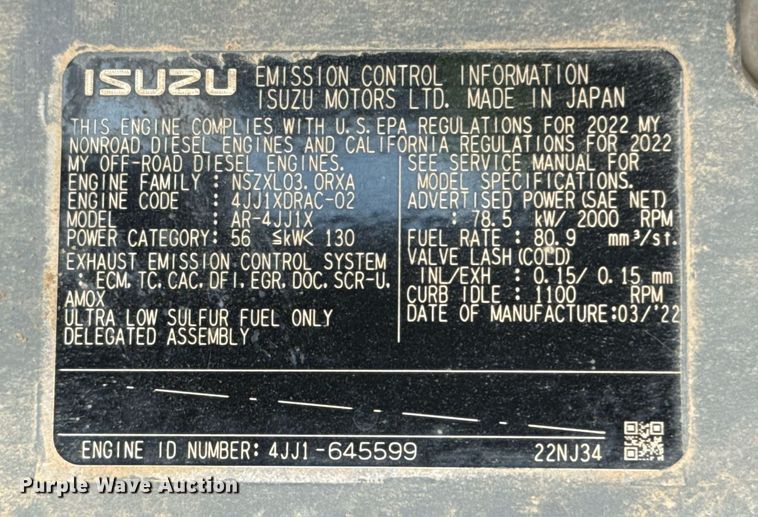 image for item ED5596 2022 Case CX145D SR excavator