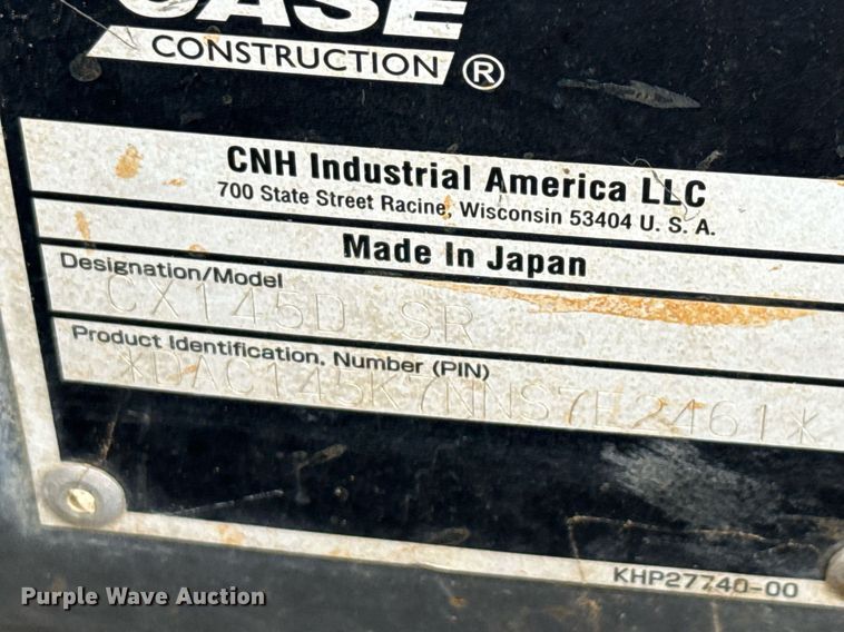 image for item ED5596 2022 Case CX145D SR excavator