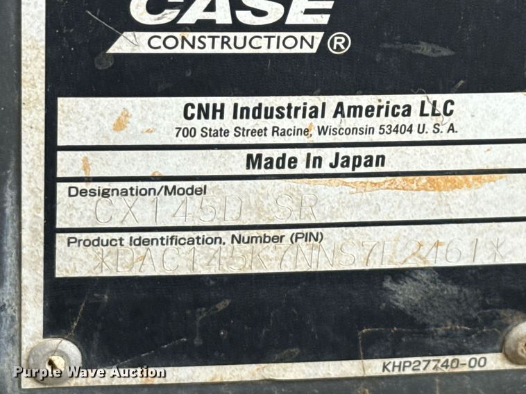 image for item ED5596 2022 Case CX145D SR excavator