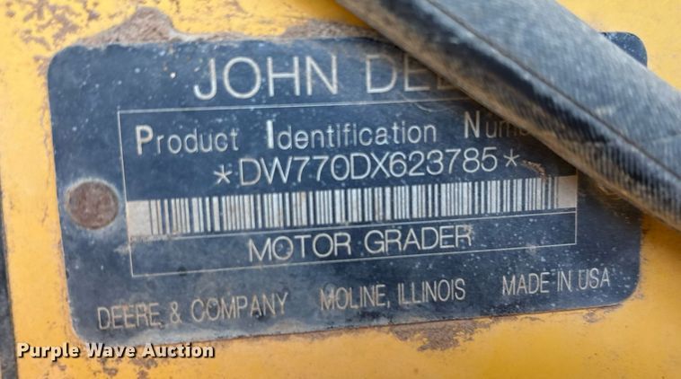 image for item EF3005 2009 John Deere 770D motor grader