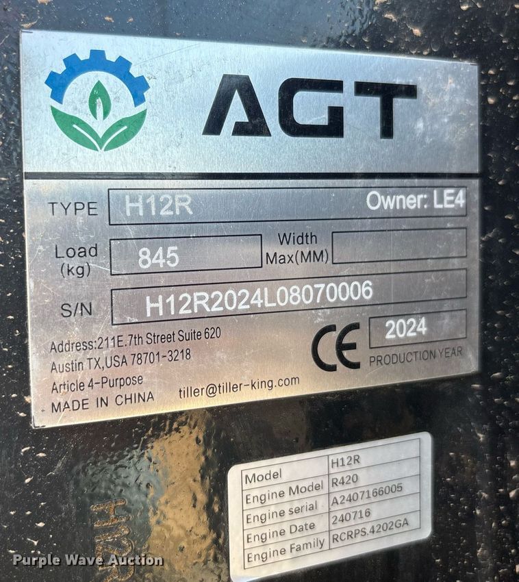 image for item EF3022 2024 AGT H12R mini excavator