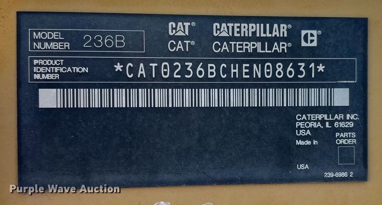 image for item EF3040 2008 Caterpillar 236B skid steer loader