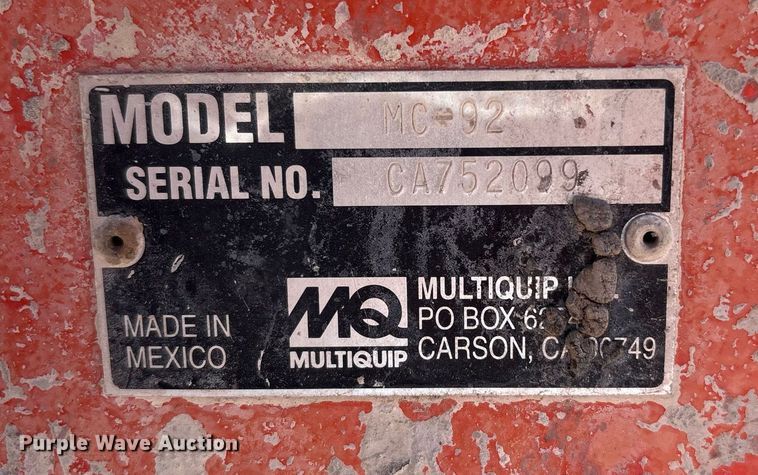 image for item EF3046 MultiQuip MC-92 concrete mixer