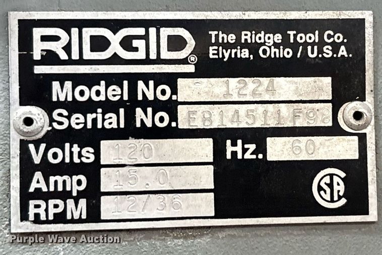 image for item EF3094 Rigid 1224 pipe threader