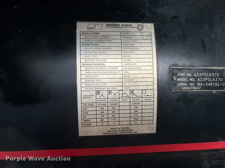 image for item EF3097 Baldor SB2S-435 generator