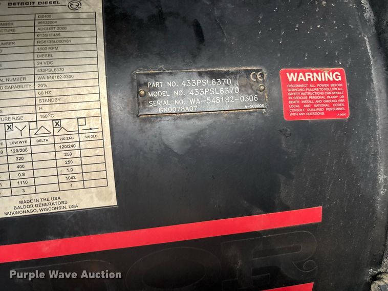 image for item EF3097 Baldor SB2S-435 generator