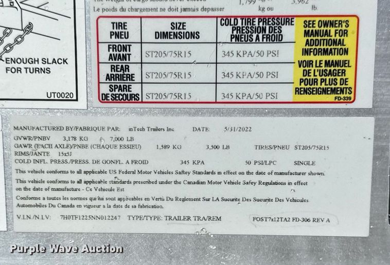 image for item EG5746 2022 InTech Trailers fiber optic splicing trailer