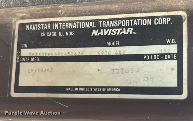 image for item EG6209 1993 International 4900 dump truck