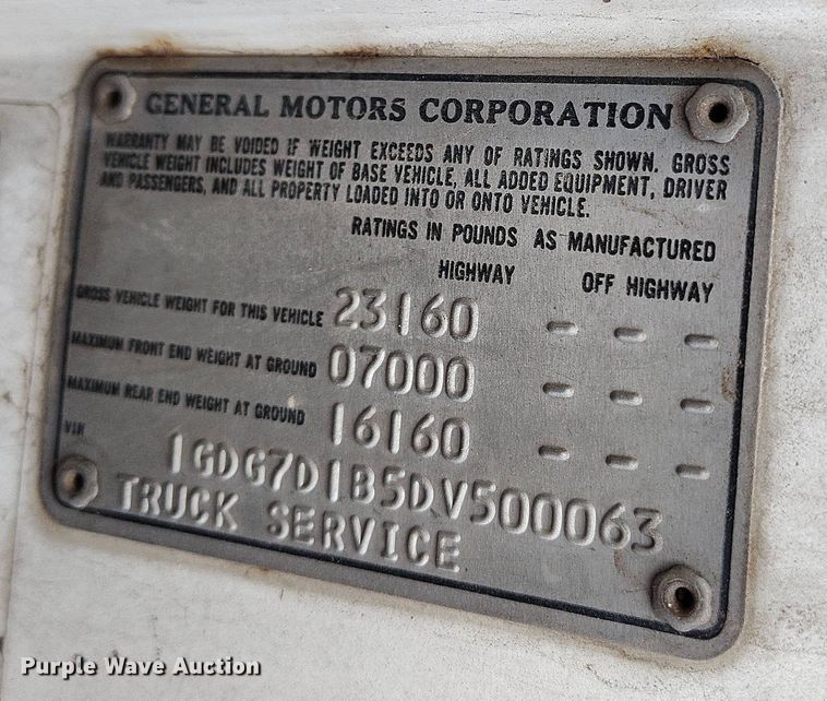 image for item EH0280 1983 GMC C6000 crane truck