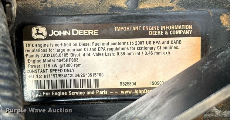 image for item EJ3665 2010 Doosan generator
