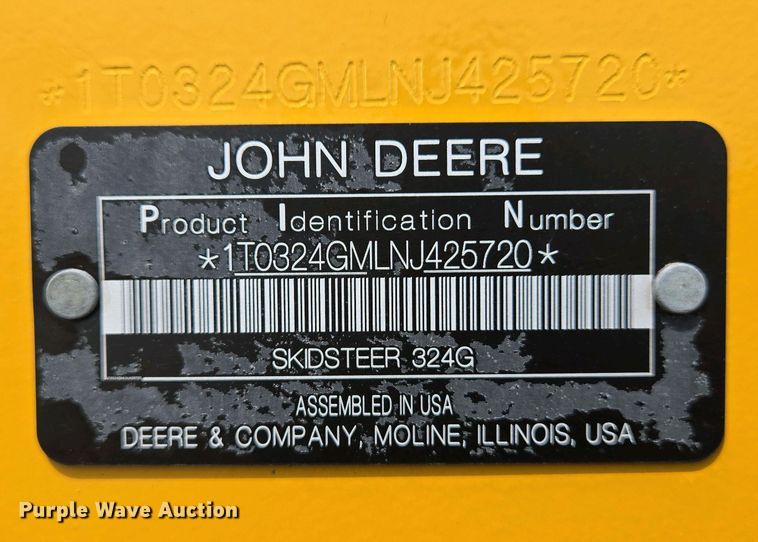 image for item EJ7485 2022 John Deere 324G skid steer loader