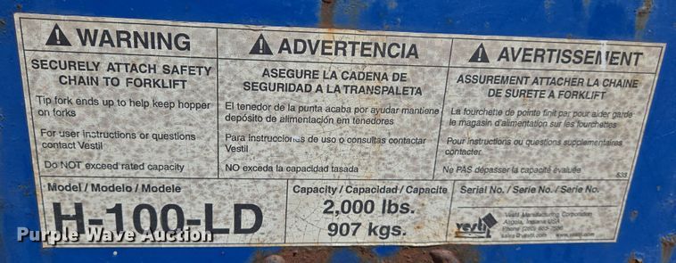 image for item EJ7505 (2) forklift dump hoppers