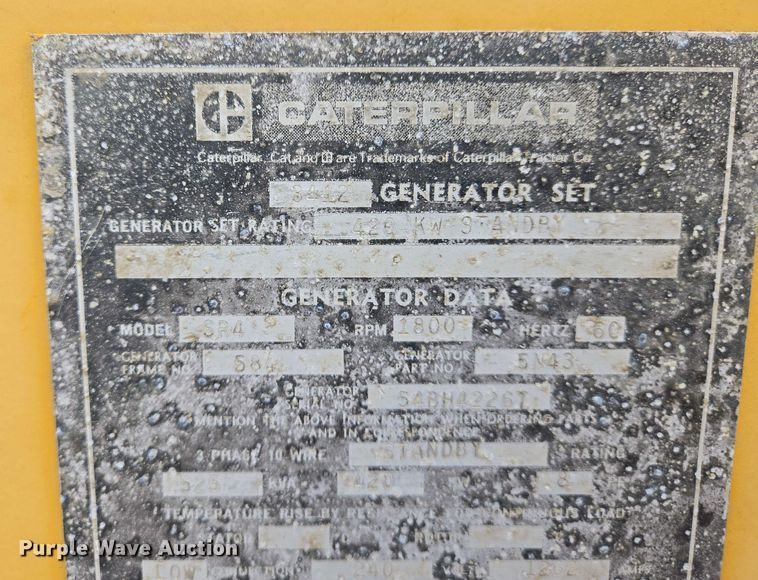 image for item EJ7551 Caterpillar 3412 generator