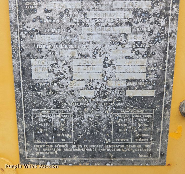 image for item EJ7551 Caterpillar 3412 generator