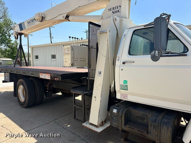 image for item EJ8657 1998 Ford F800 crane truck