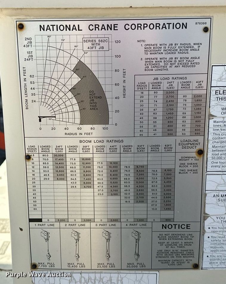 image for item EJ8657 1998 Ford F800 crane truck