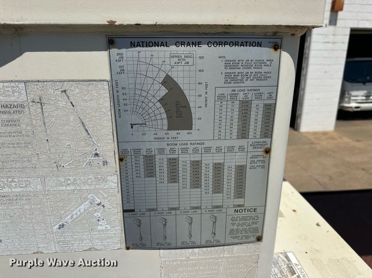 image for item EJ8657 1998 Ford F800 crane truck