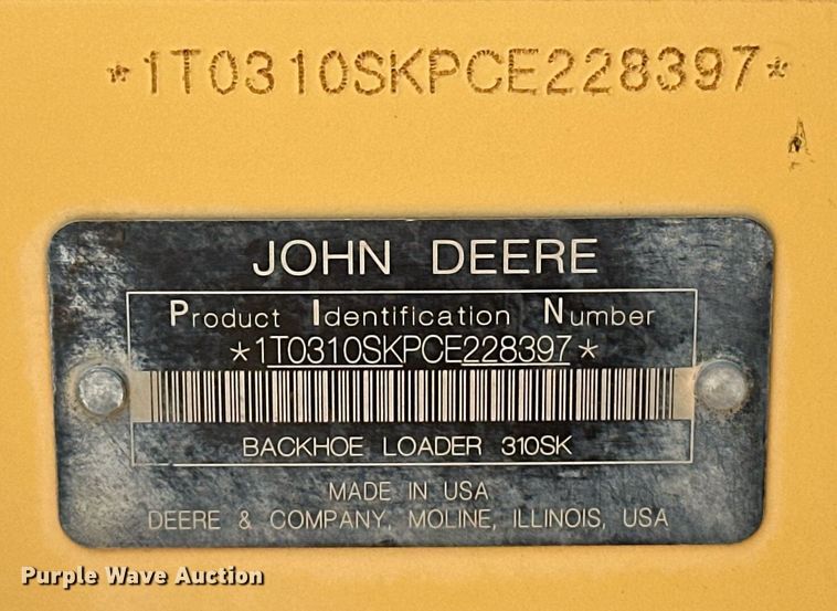 image for item EJ8679 2012 John Deere 310SK backhoe