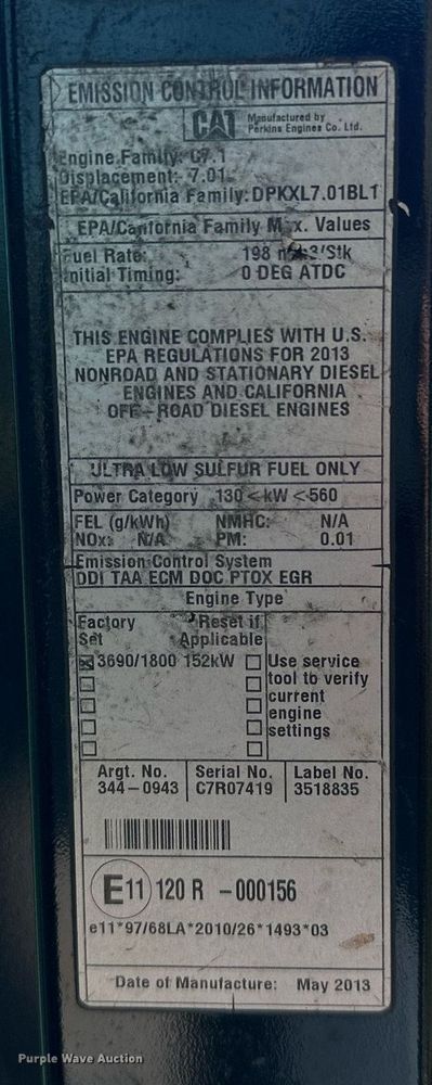 image for item EJ8681 2013 Caterpillar 324EL excavator