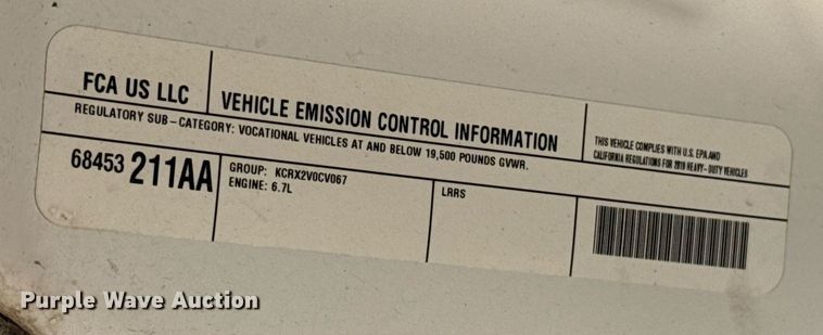 image for item EJ8704 2019 Dodge Ram 5500 utility / service truck