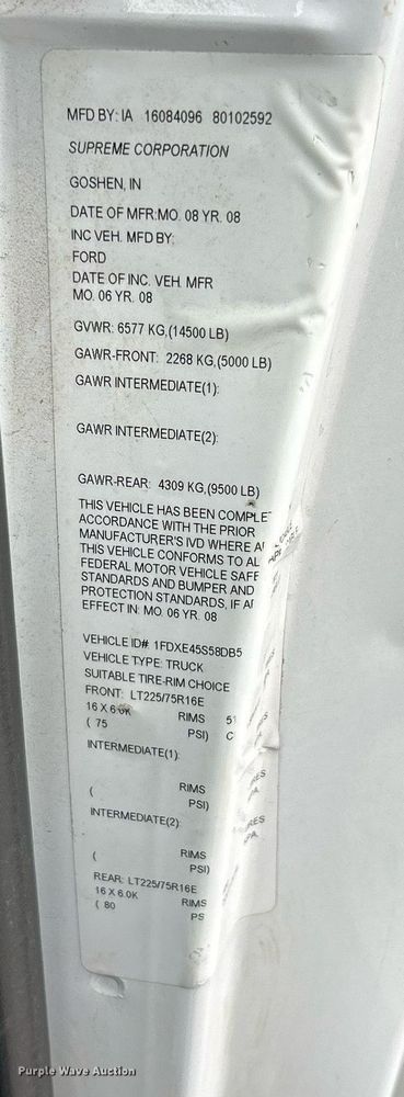 image for item EK2827 2008 Ford E450 Super Duty sewer inspection truck