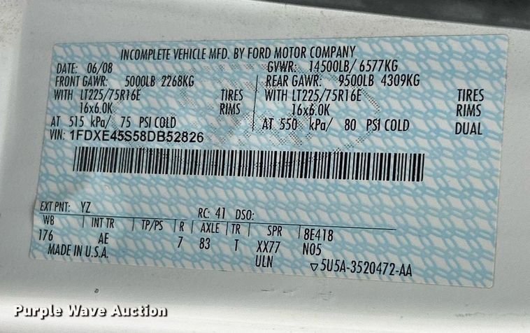 image for item EK2827 2008 Ford E450 Super Duty sewer inspection truck