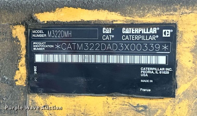 image for item EK2920 2012 Caterpillar M322D MH wheeled excavator