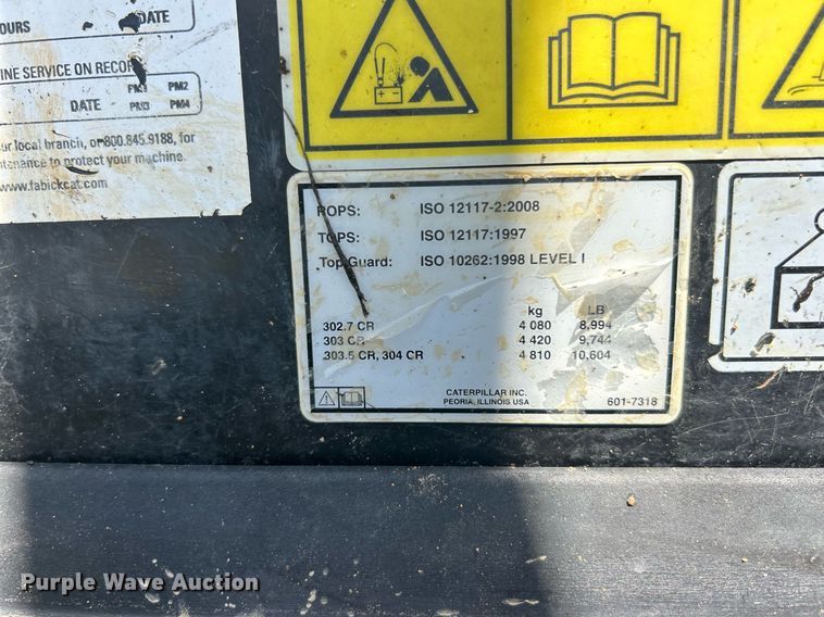 image for item EK2930 2020 Caterpillar 303.5 CR mini excavator