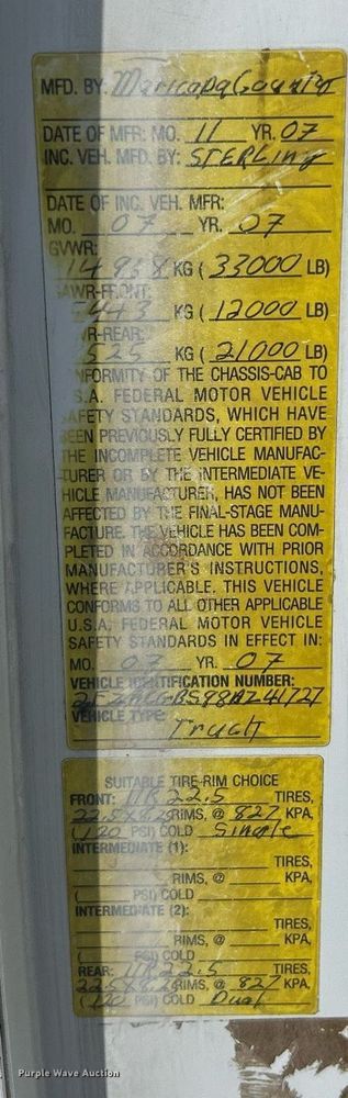 image for item EK2932 2008 Sterling Acterra utility / service truck