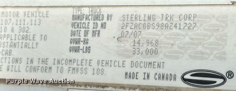 image for item EK2932 2008 Sterling Acterra utility / service truck