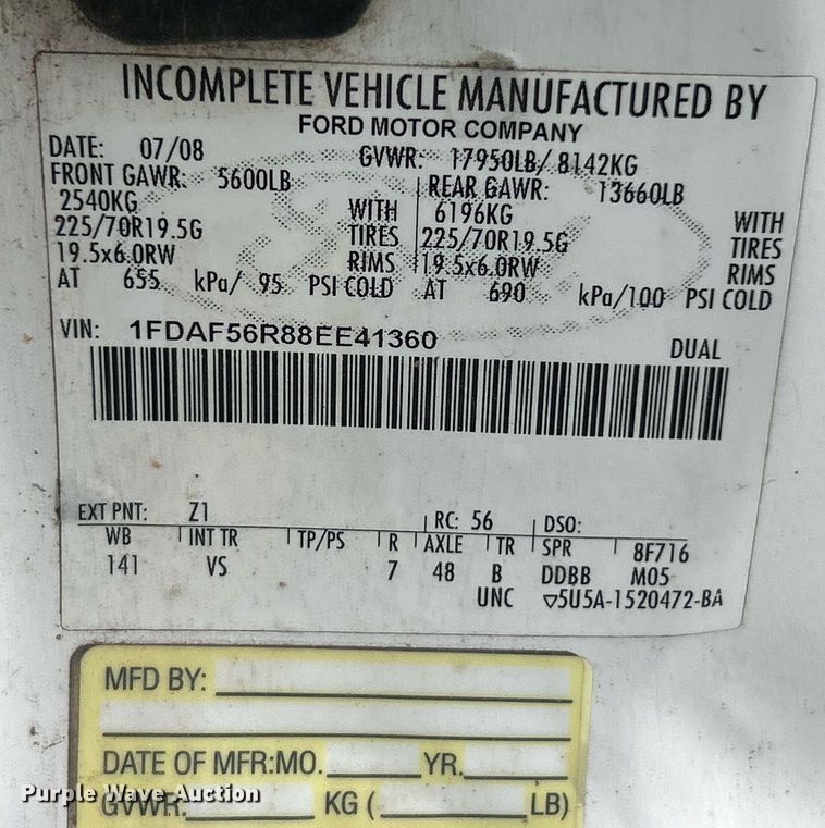 image for item EK2935 2008 Ford F550 Super Duty XL bucket truck