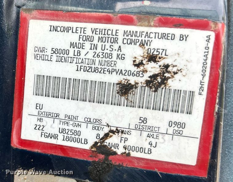 image for item EK2971 1993 Ford L8000 dump truck