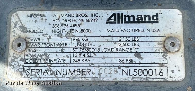 image for item EK2982 Allmand Night-Lite NL5000 light plant