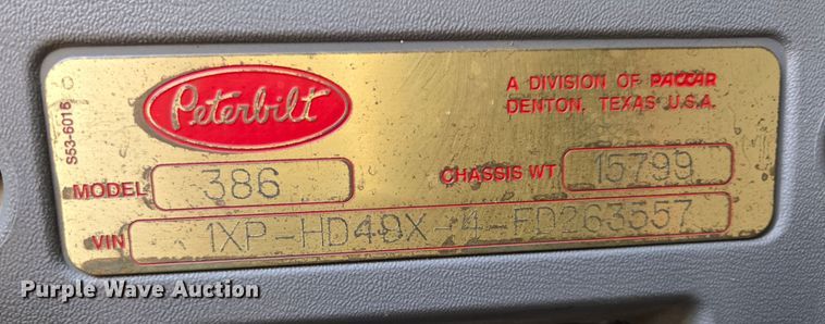 image for item EL2016 2012 Peterbilt 386 semi truck