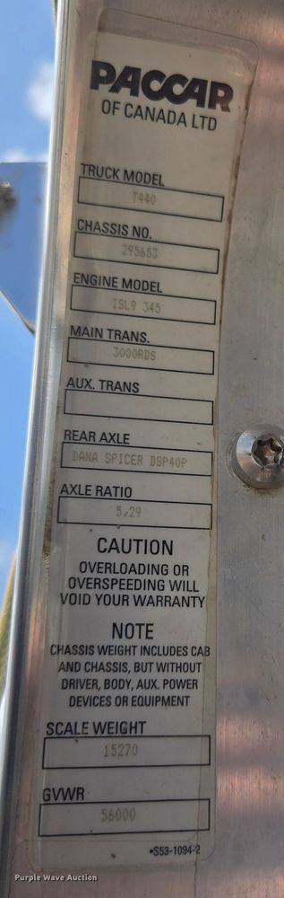 image for item EL2018 2011 Kenworth T440 dump truck