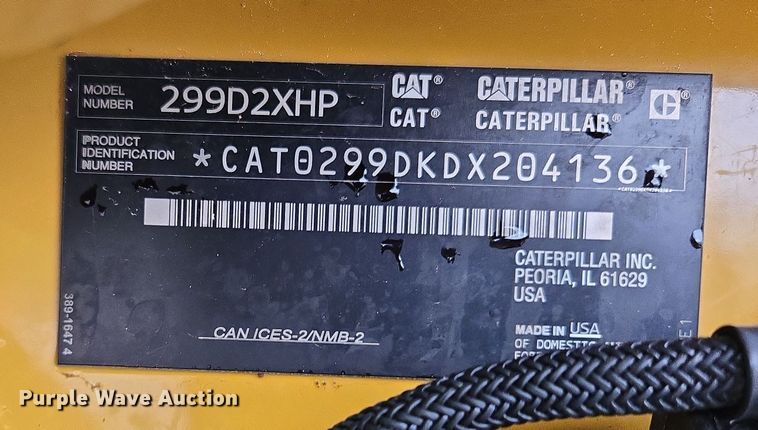 image for item EL2020 2019 Caterpillar 299D2XHP forestry tracked skid steer loader