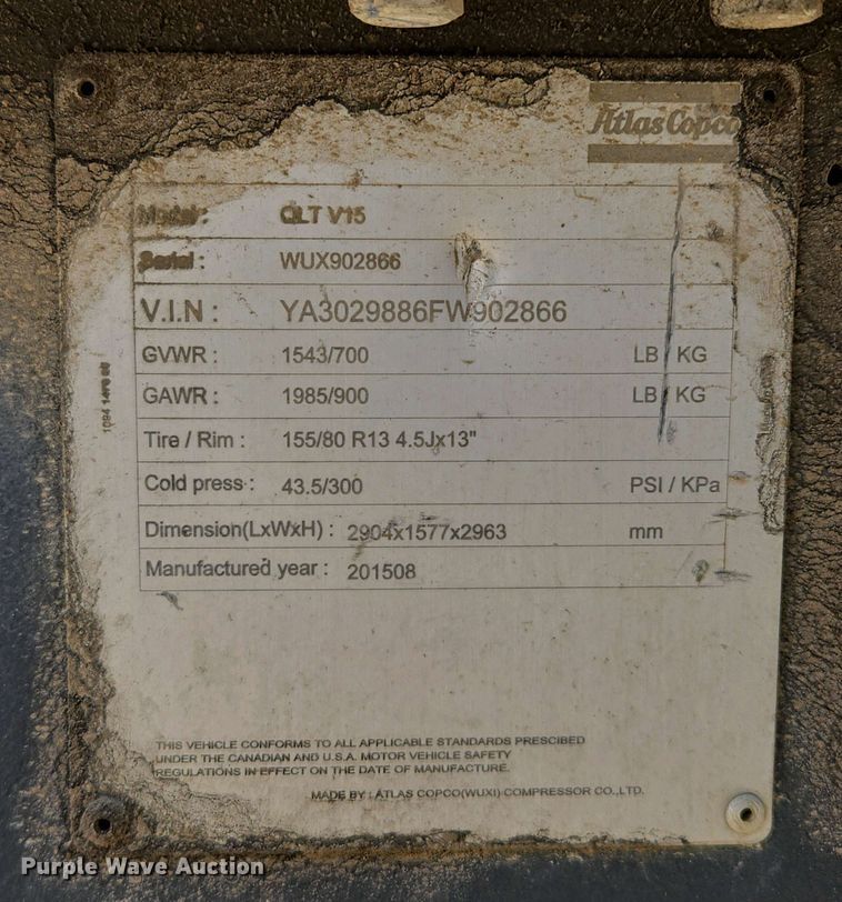 image for item EM7063 2015 Atlas Copco QLT V15 light plant